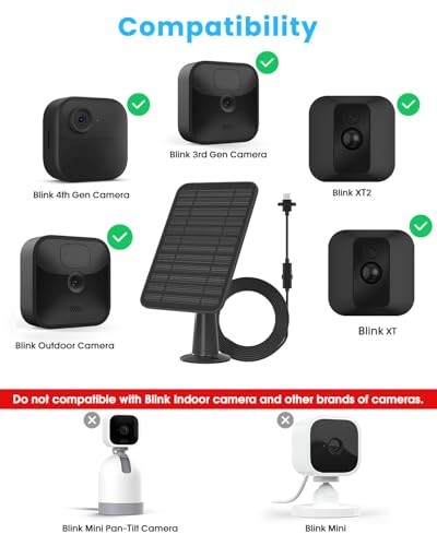 5W Solar Panel Compatible with Blink Outdoor for Blink 4th Gen & 3rd Gen-4 Pack