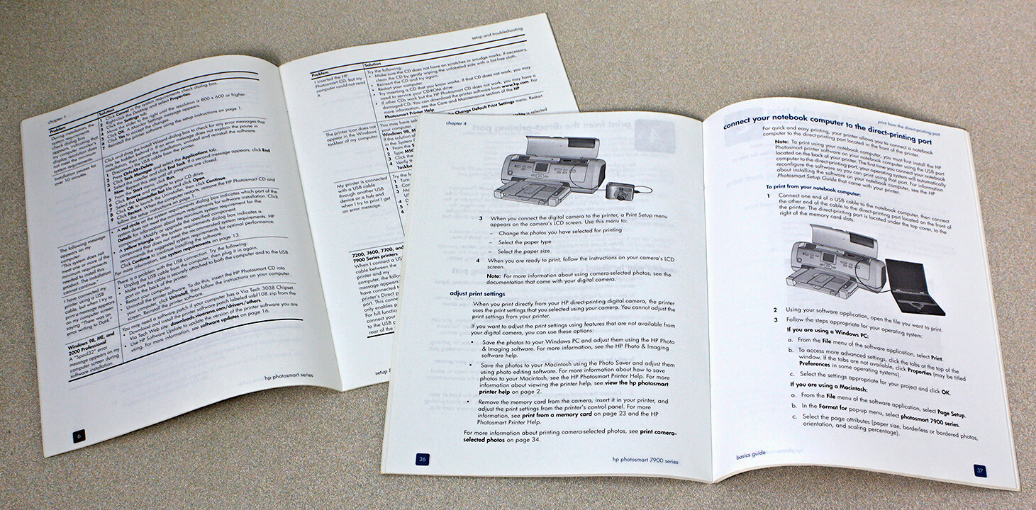 HP Photosmart 7900 Series Basics Guide + Setup & Support Reference Guide