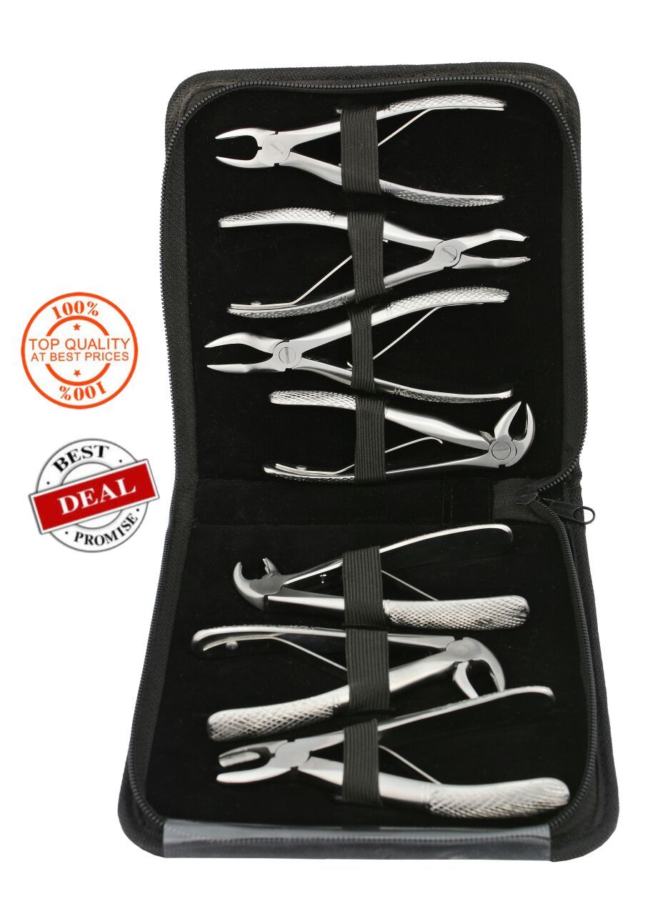 7 PCs Dental Tooth Extraction Forceps Set Surgery Tools Equipment Children BWB