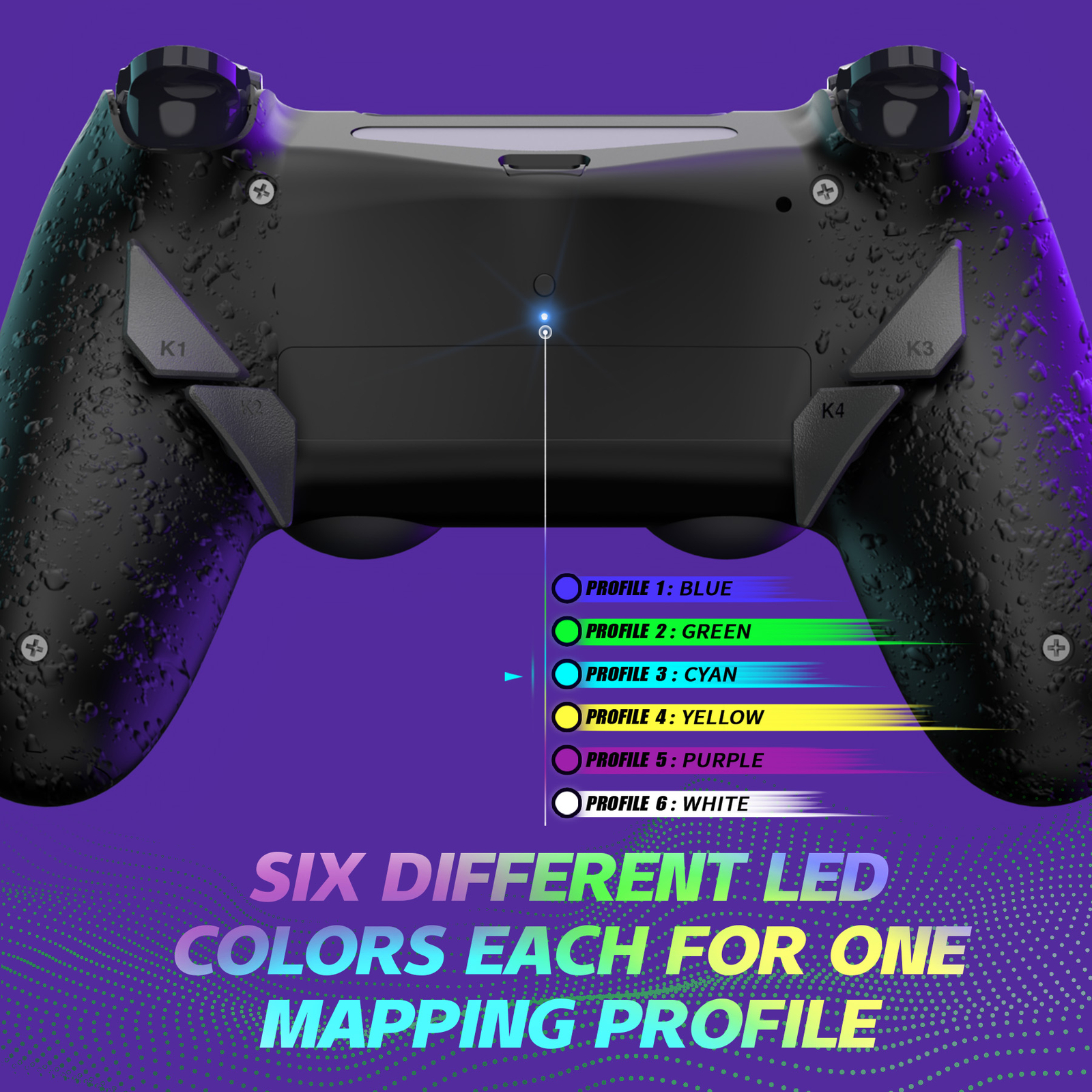 Dawn Type-C Version Remap Kit for PS4 Slim Pro Controller-4 Back Buttons & Shell