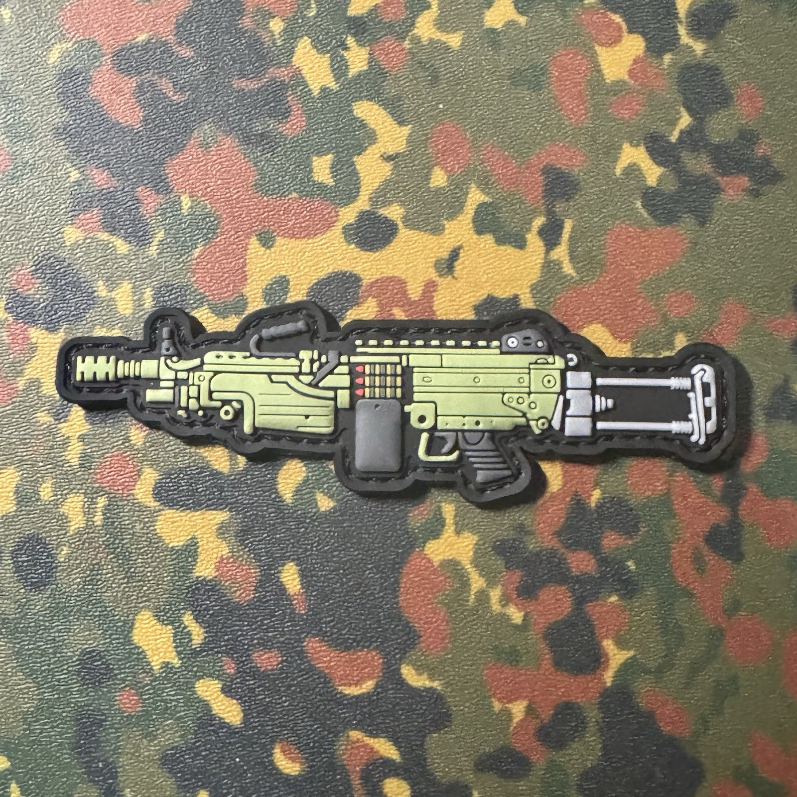 M249 SAW Squad Auto Weapon PVC Morale Patch Hook/Loop MILITARY GUN SHOT SHOW