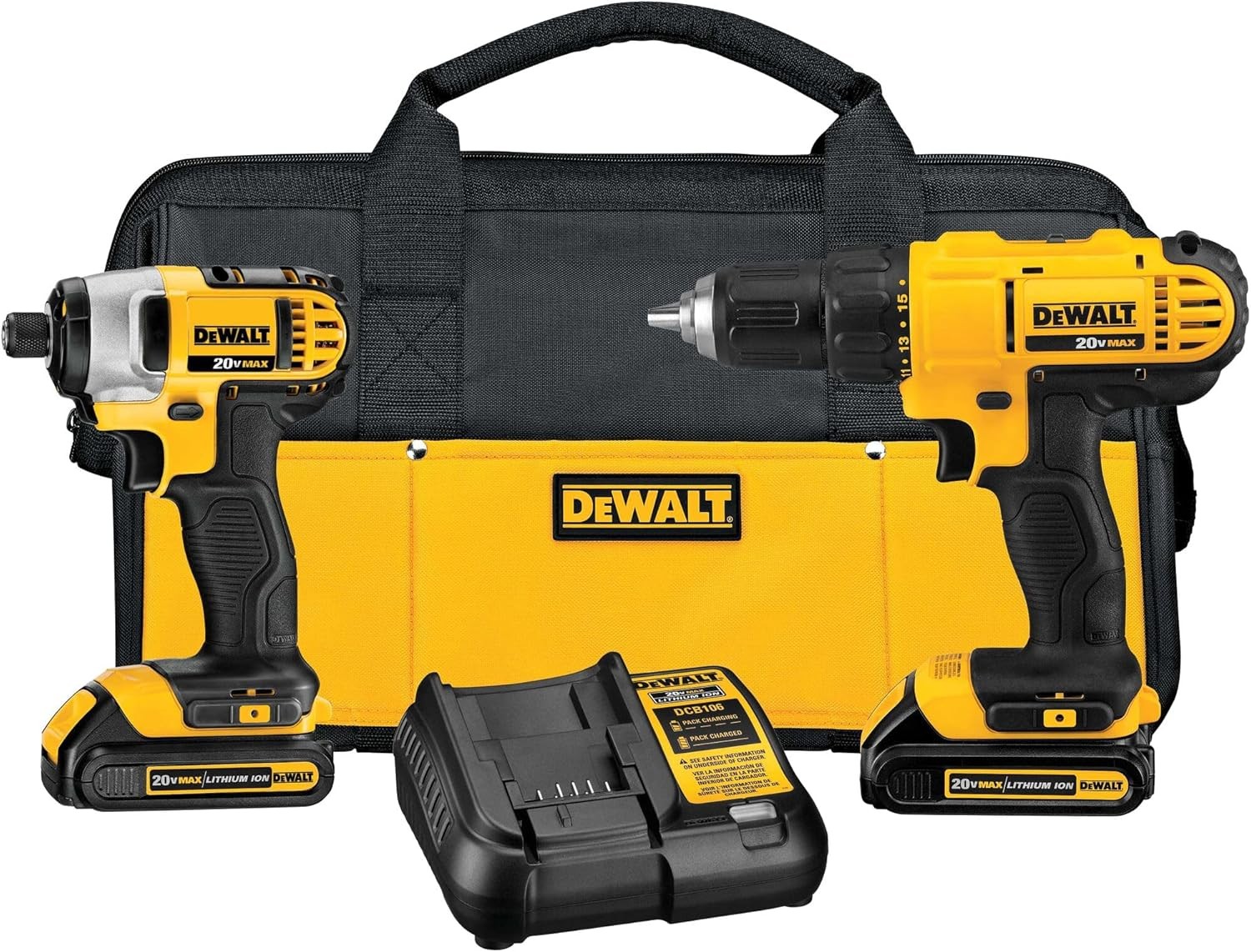 DEWALT 20V MAX Drill & Impact Driver Combo Kit – 2 Batteries & Charger(DCK240C2)