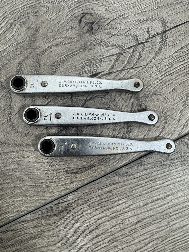 Chapman Vintage CM-13 Stainless 1/4 Ratcheting Drive Hex Wrench Made in USA