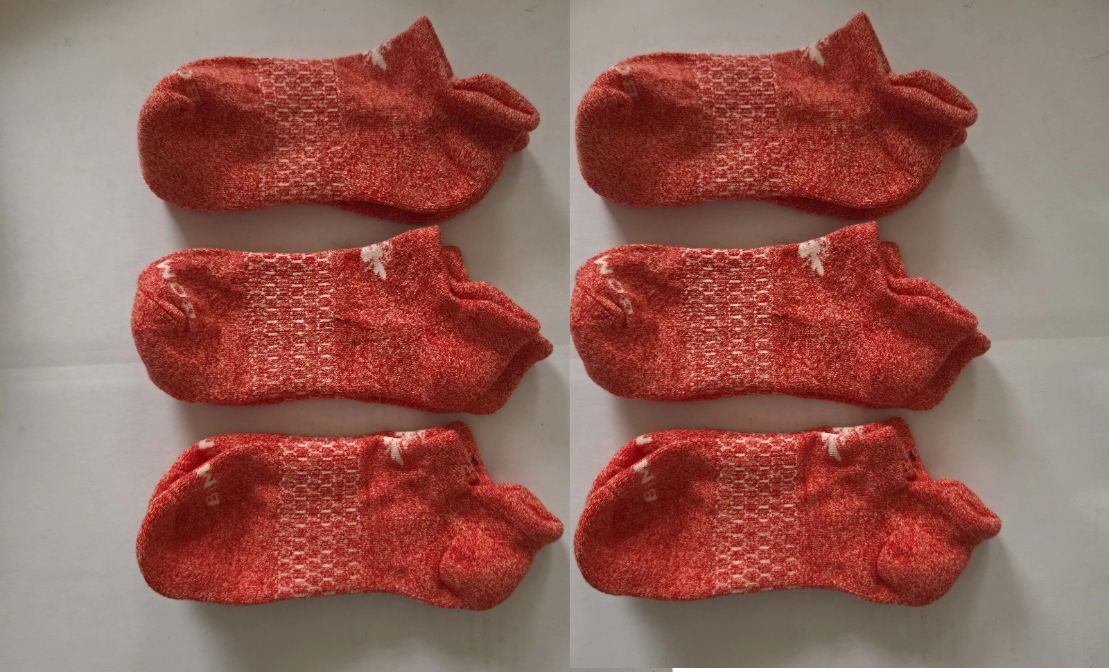 Bombas - Ankle Socks - All Purpose - Size LG - Red/Salmon - 6 Pack
