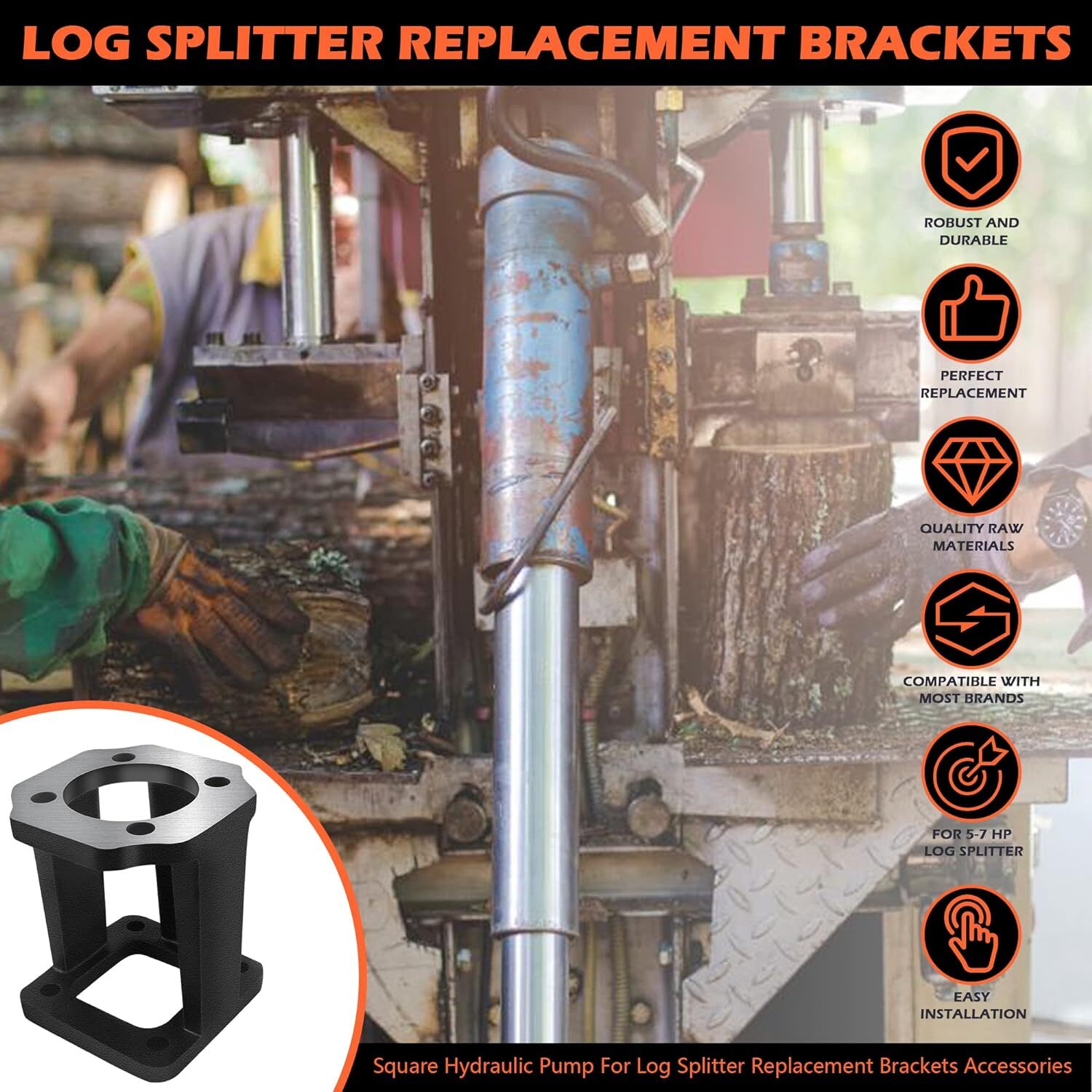 Log Splitter Brackets Log Splitter Hydraulic Pump Mount for 5-7 Hp Engines