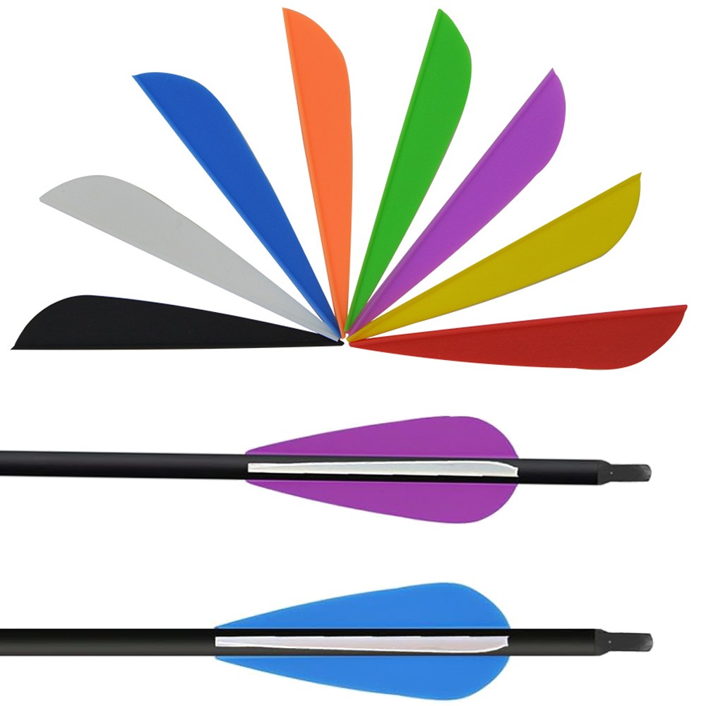 50pcs 3" Archery Rubber Arrow Vanes Fletches Feather Fletching DIY Bow Hunting