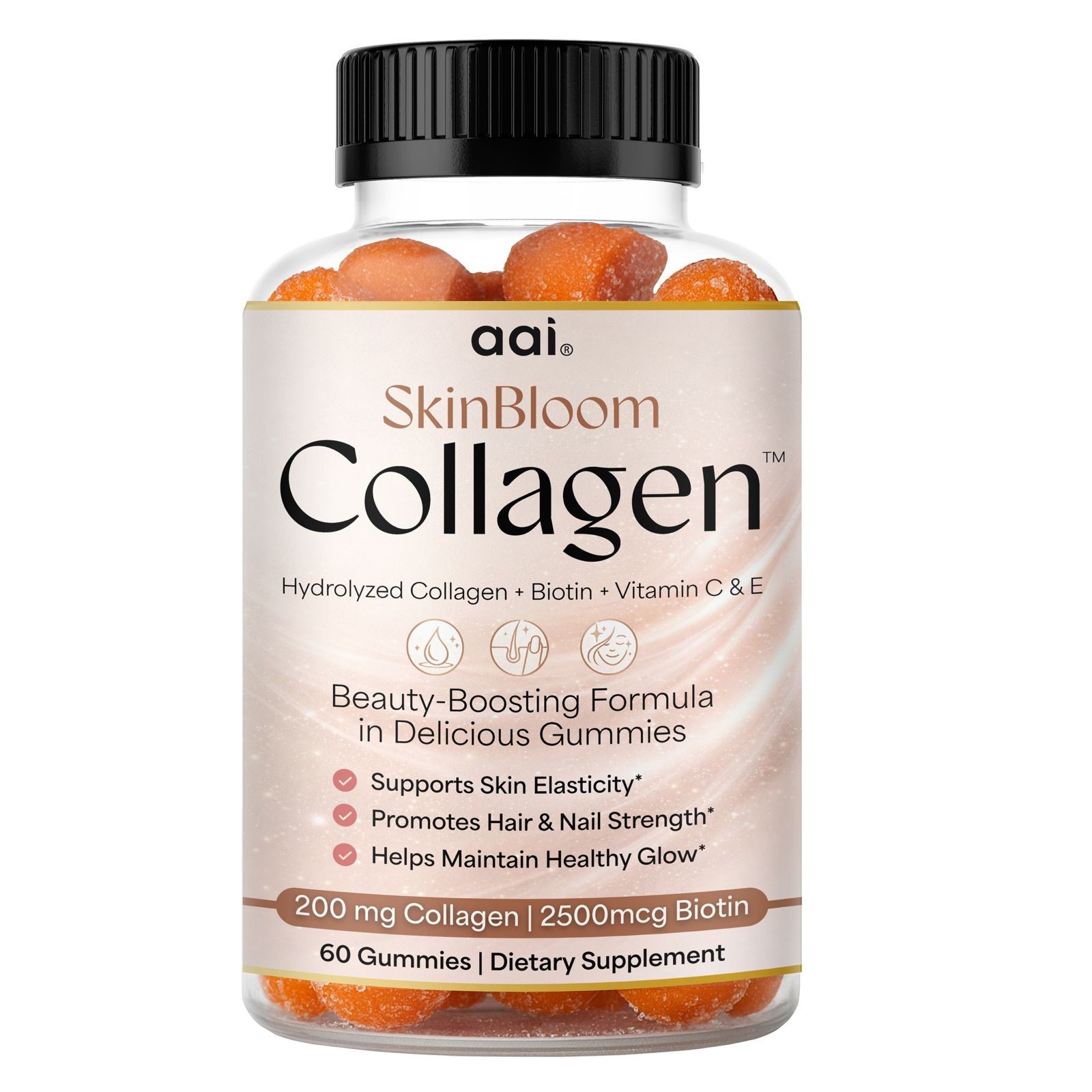 Biotin & Collagen Gummy Vitamins for Hair, Skin, Nails Extra Strength 60 Gummy