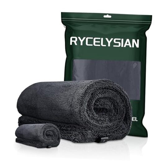 2-Pack 24" x 36" 11.8" x 11.8" Twisted-Loop Car Drying Towel 1500GSM
