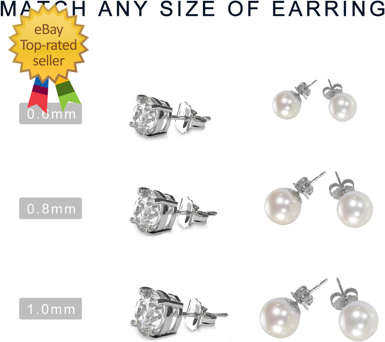 30Pcs/15 Pairs Hypoallergenic Earring Backs Replacement Plated Silver Secure Ear