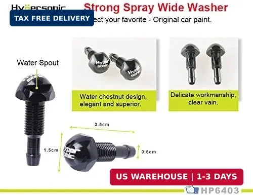 Hypersonic Universal Car Windshield Washer Sprayer 2Pcs Vehicle Nozzle