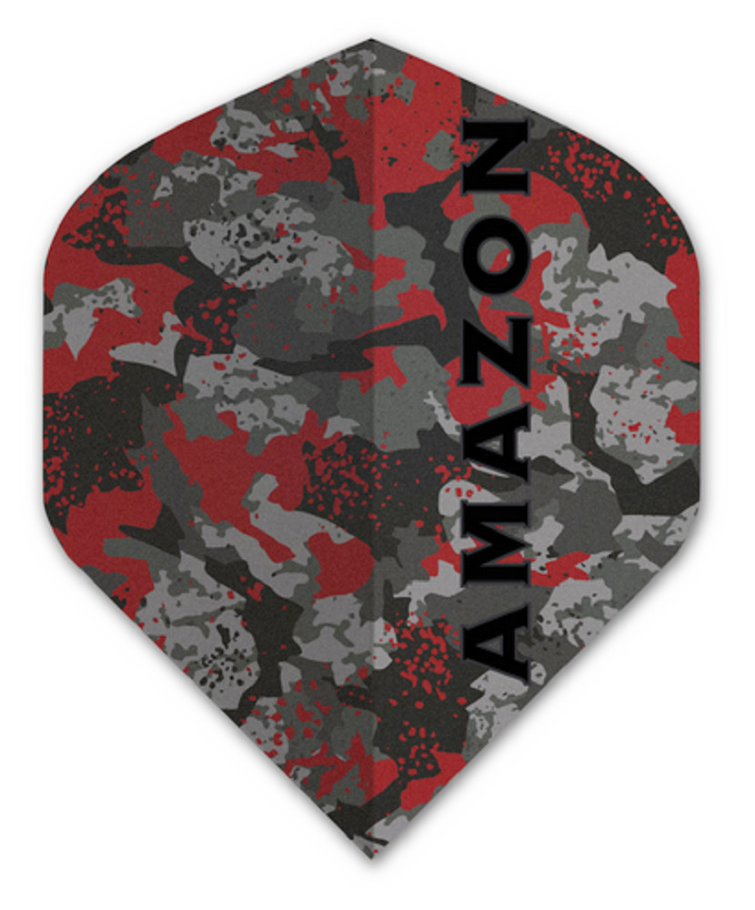 AMAZON CAMO Red Standard Dart Flights  100 Micron - 5 sets (15 flights) + track