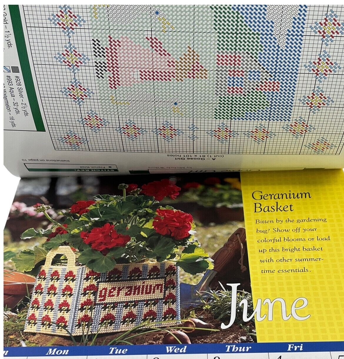 1993 Plastic Canvas Calendar Pattern Book 12 Patterns Themed For Each Month