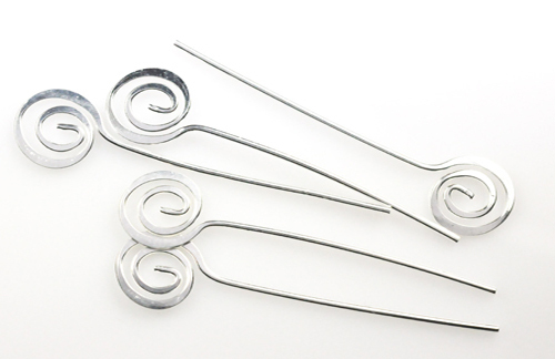 10 Silver Plated Spiral Headpins 19 Gauge 1-4/5 Long