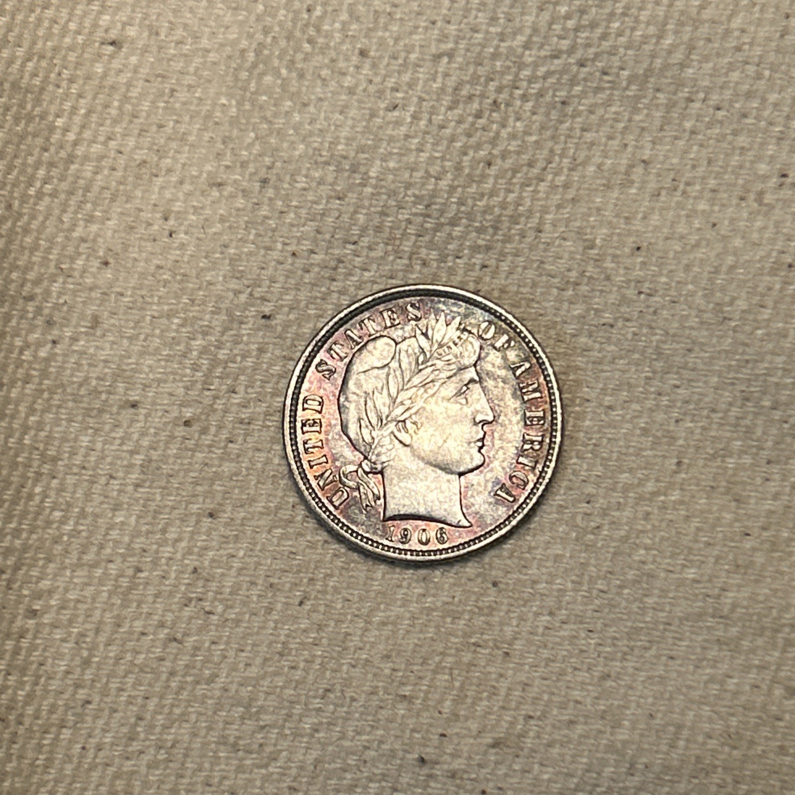 1906 BARBER silver U.S. Dime Original choice GEM BU Very Original #DR 310-31