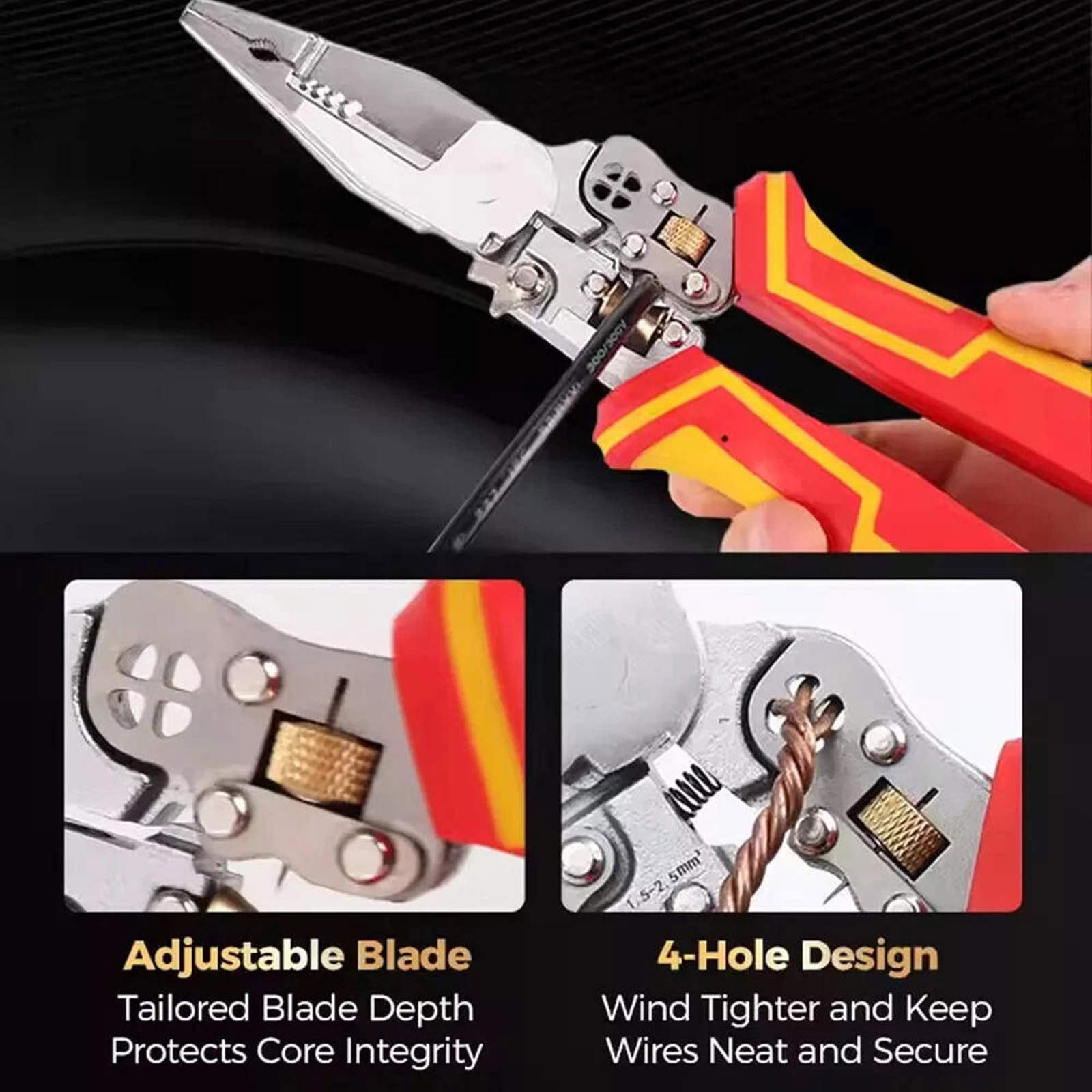 Multi Function Wire Stripper Tool with AC DC Voltage Tester and Wire Twister