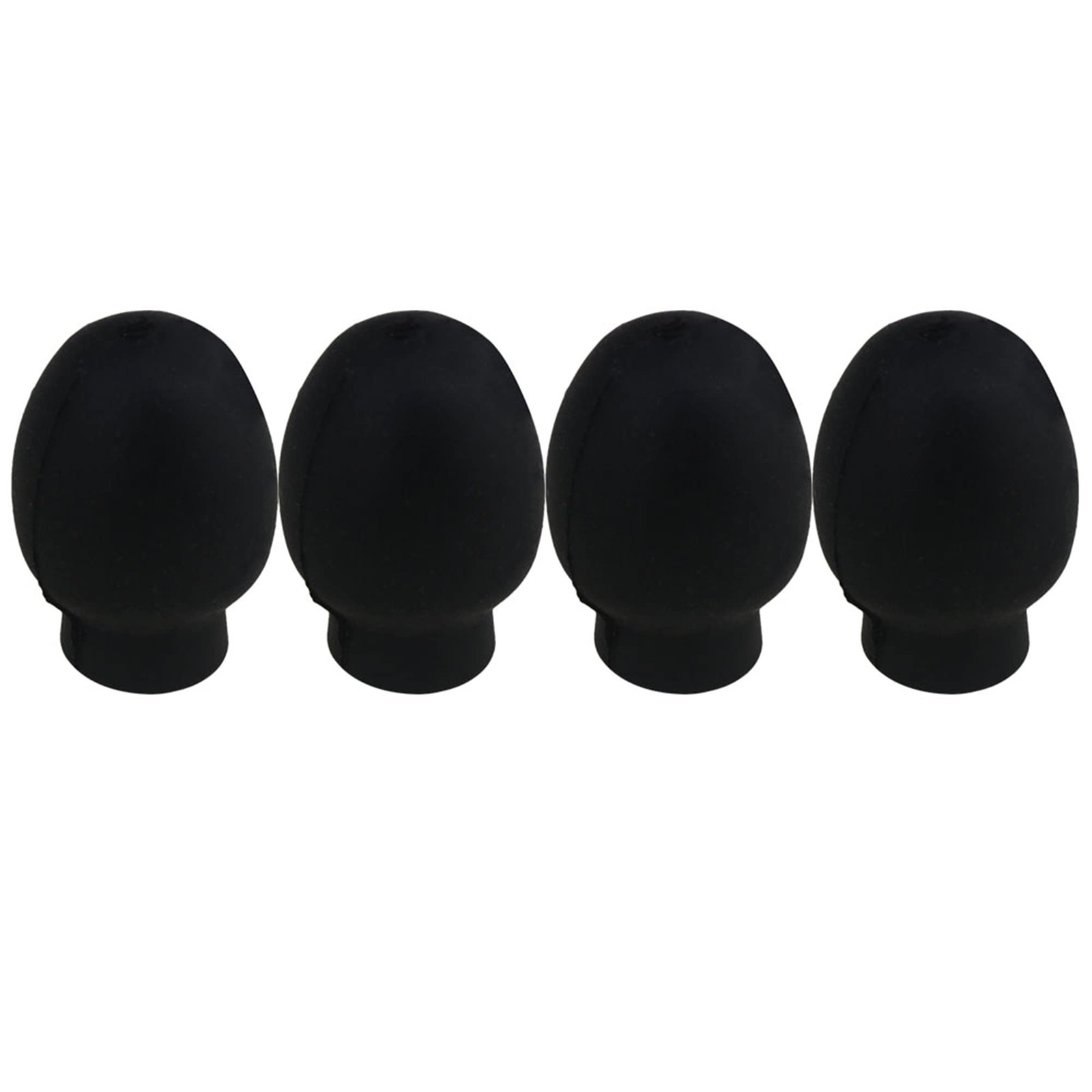 Mxfans 4pieces Black Rubber Drumstick Silent Practice T ip Oval Shape...