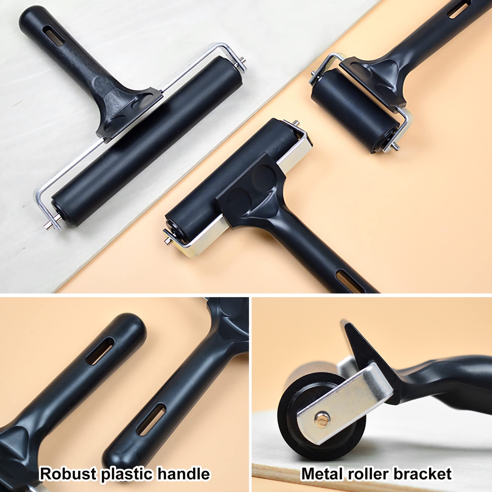 4 Inch Brayer Roller Printmaking Rubber Press Roller for DIY Crafts Project Inks