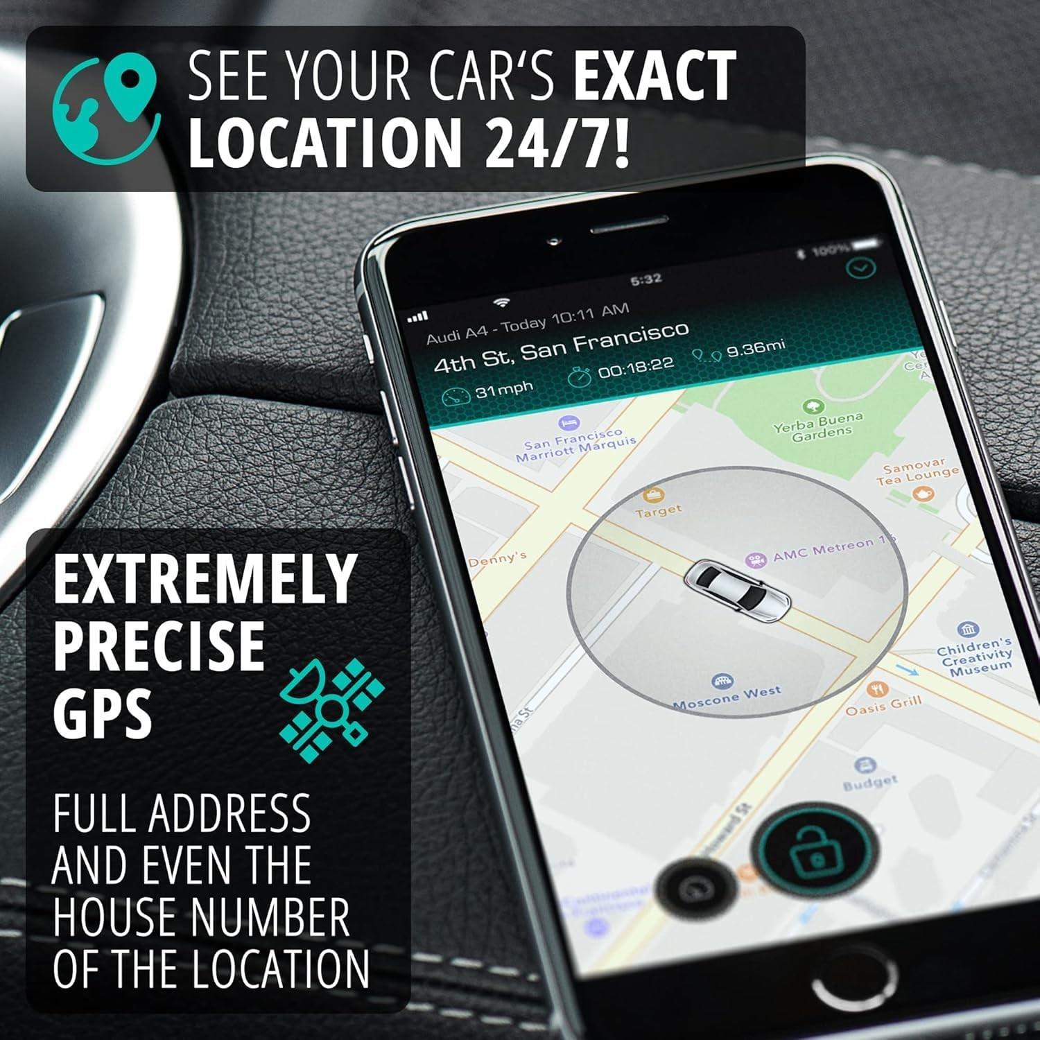 CARLOCK Wired Hidden GPS Tracker 4G LTE AntiTheft, Instant Alerts, Easy Setup