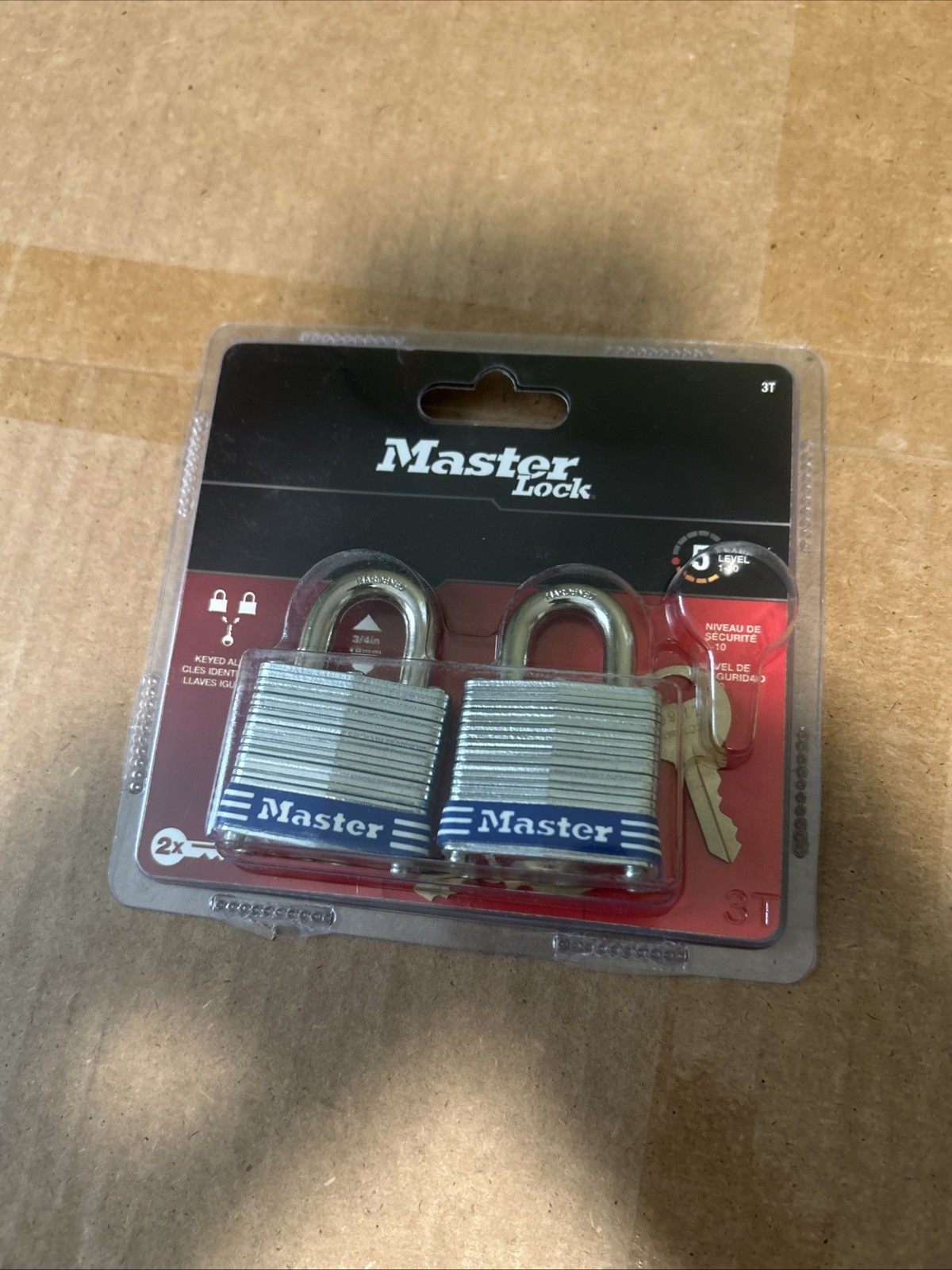 Master Lock Padlocks 1 Pack of 2 NEW 3T  2 keys