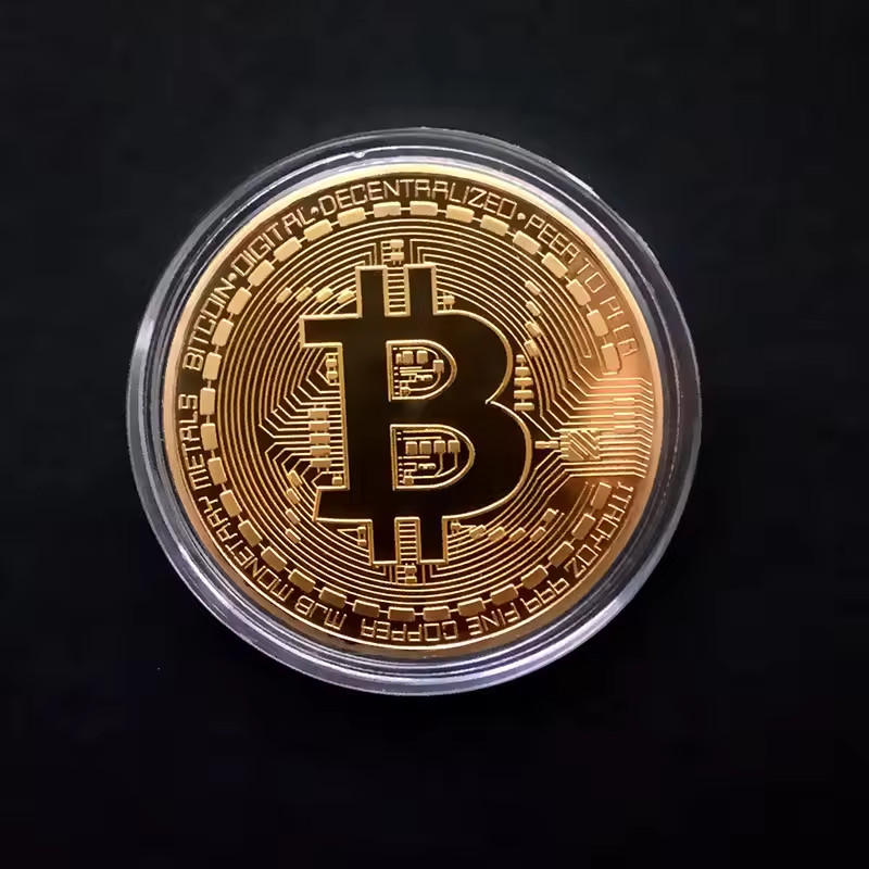 Silver Plated Bitcoin Coin Collectible – Physical Commemorative BTC Token Gift