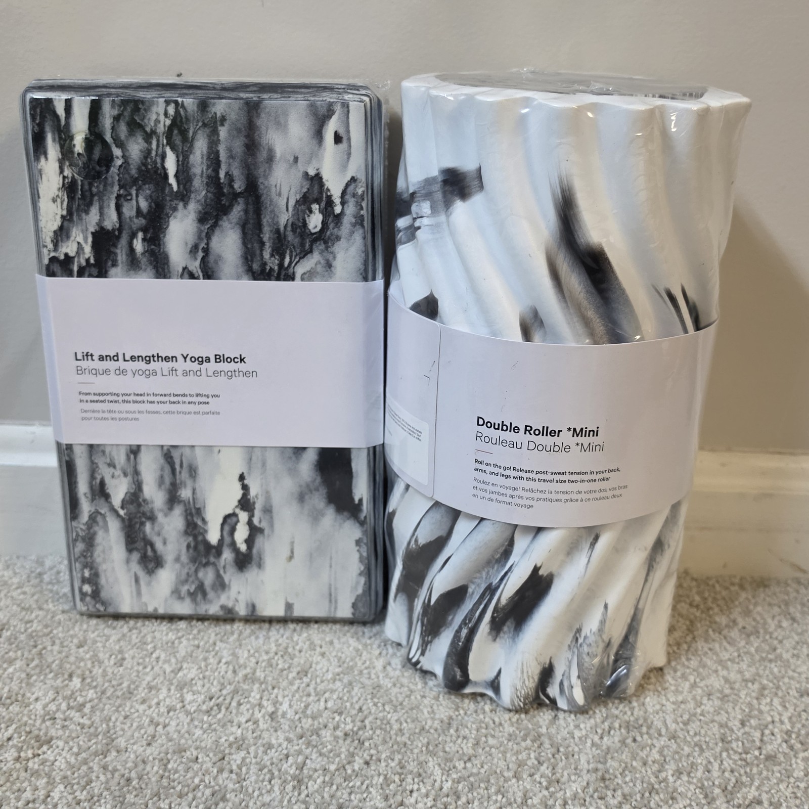 Lululemon Yoga Block & Double Roller Mini Set Foam Massage Pilates NWT