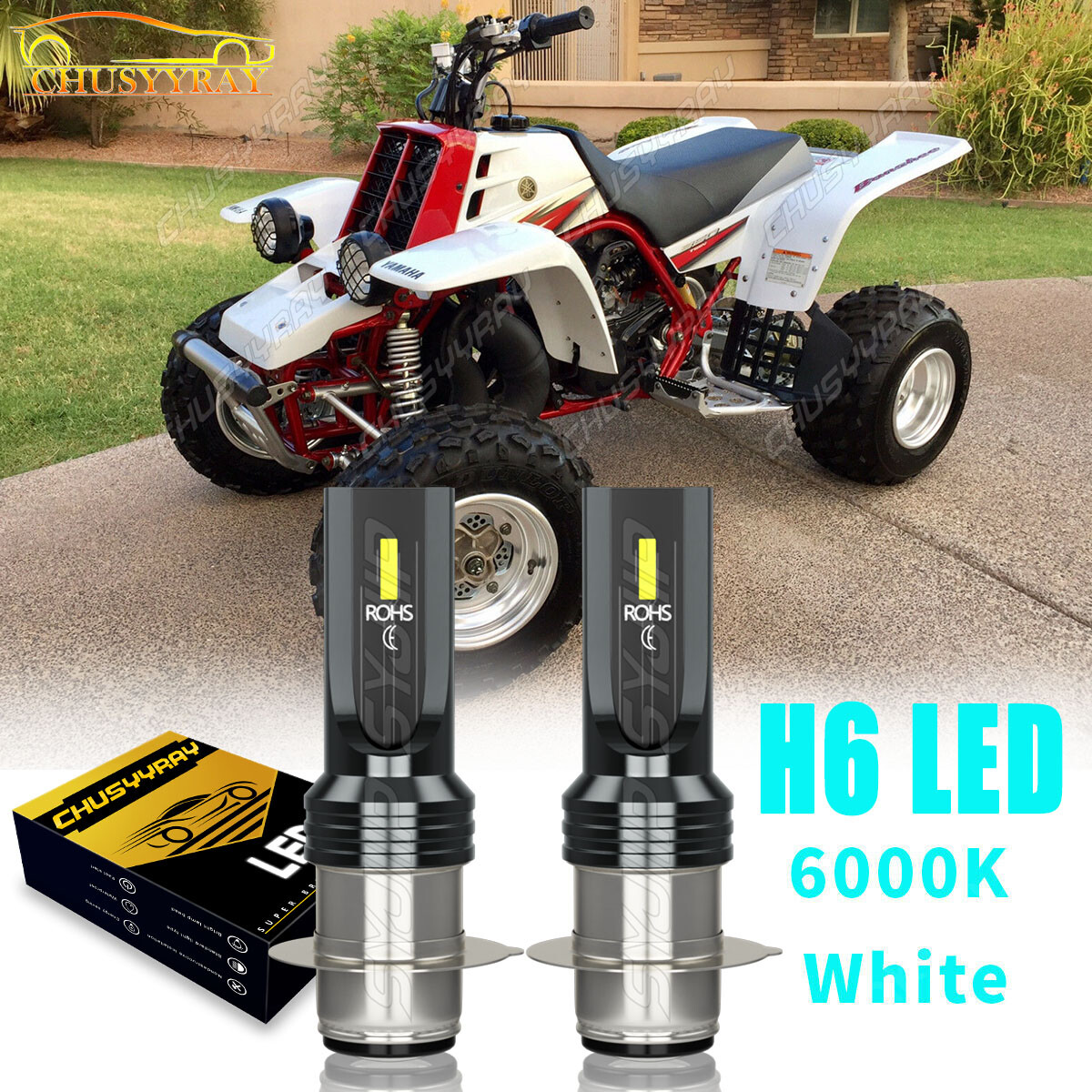 H6 LED Headlight Bulbs Lights for Yamaha Blaster 200 1995-2006 High Power