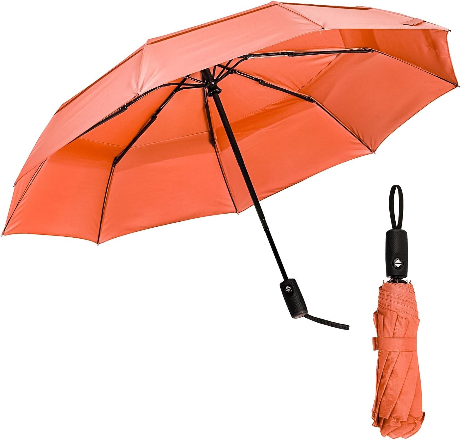 Mr. Pen- Windproof Travel Umbrella, Orange Red, Automatic Umbrellas for...