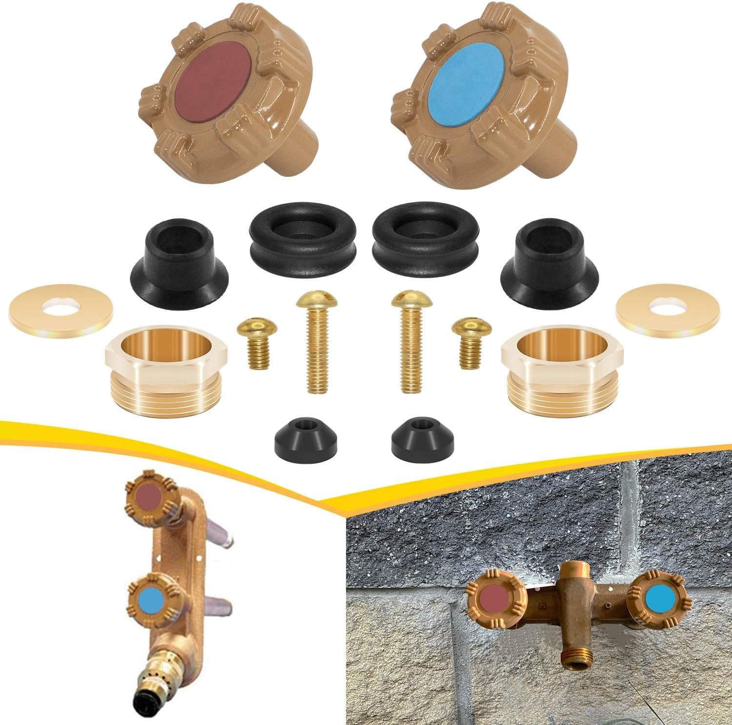 RK-22MH Faucet Repair Kit Metal Handle Compatible with Woodford Model 22 & v22
