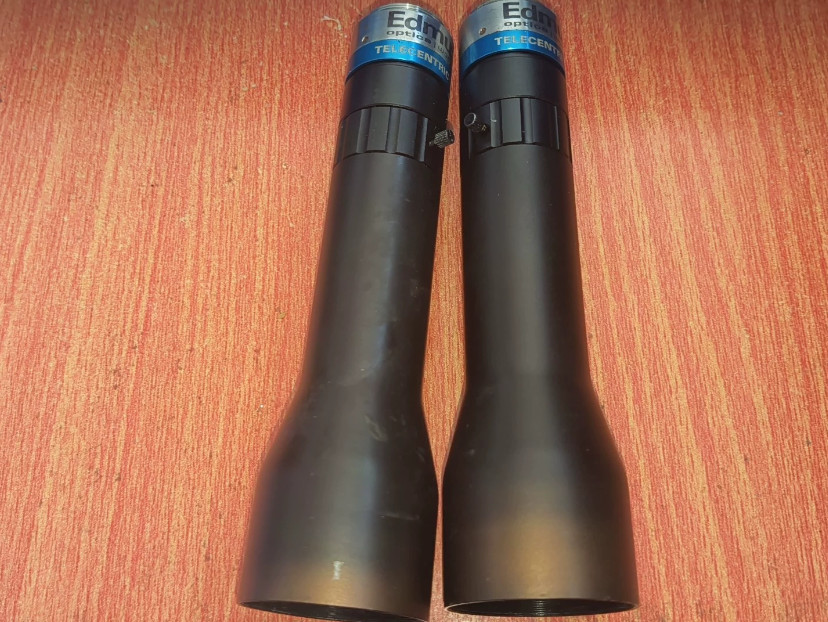 A pair of Edmund Optics telephoto lens