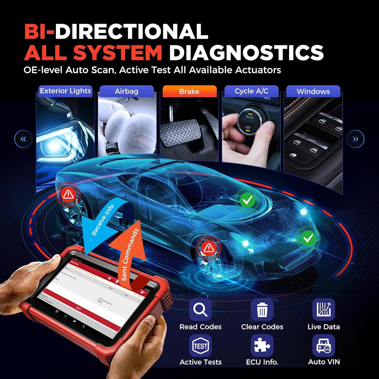2025 LAUNCH X431 CRP919X PRO Bidirectional Car Diagnostic Scanner Key Coding BT