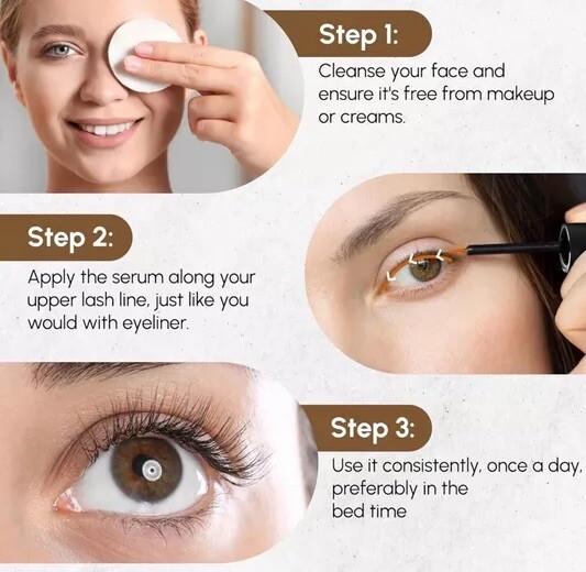 eyelash enhancing serum containing active ingredients scientifically formulated