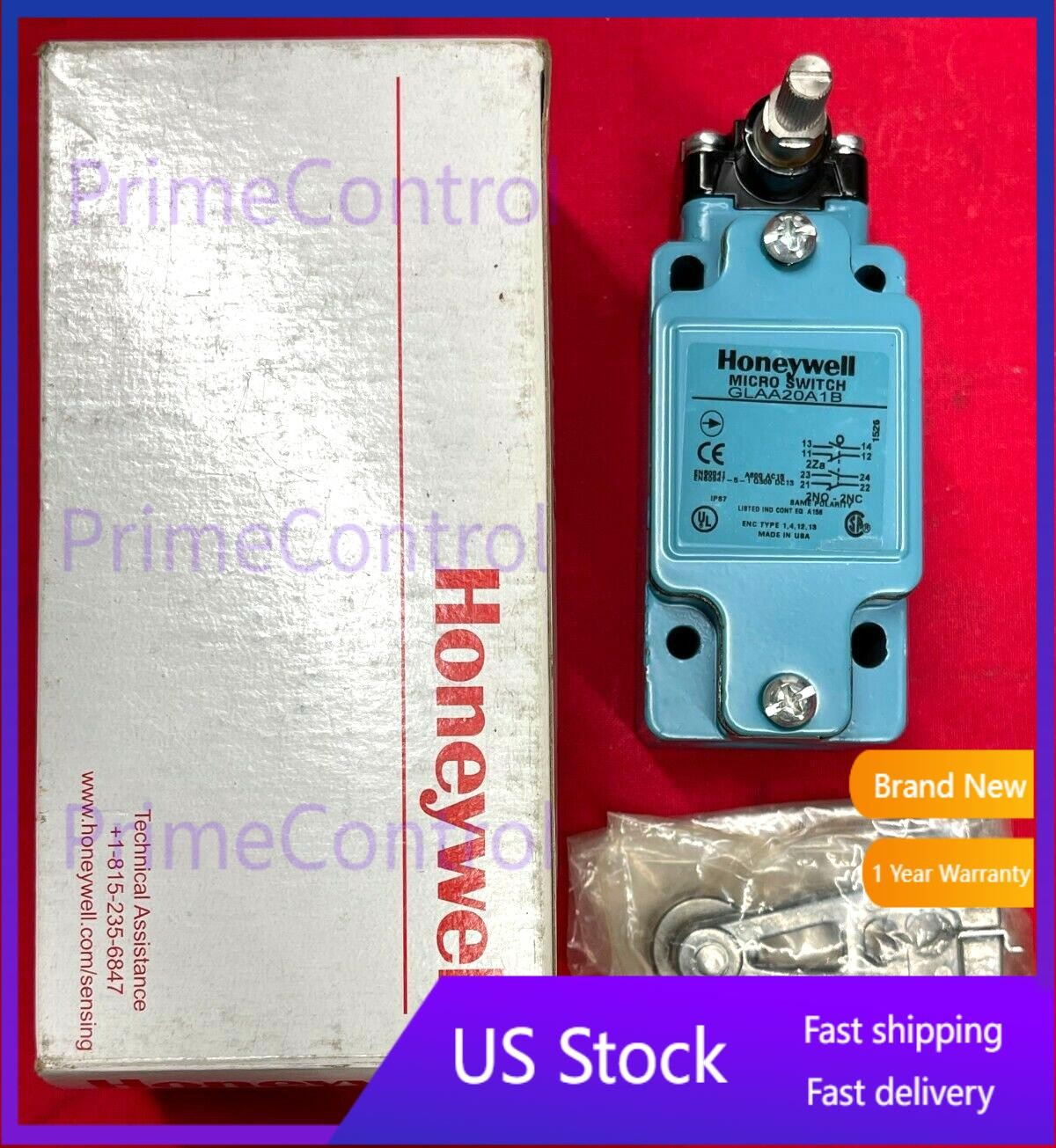 HONEYWELL MICRO SWITCH, GLAA20A1B, 600A, 15VAC, 2NO & 2NC SAME POLARITY