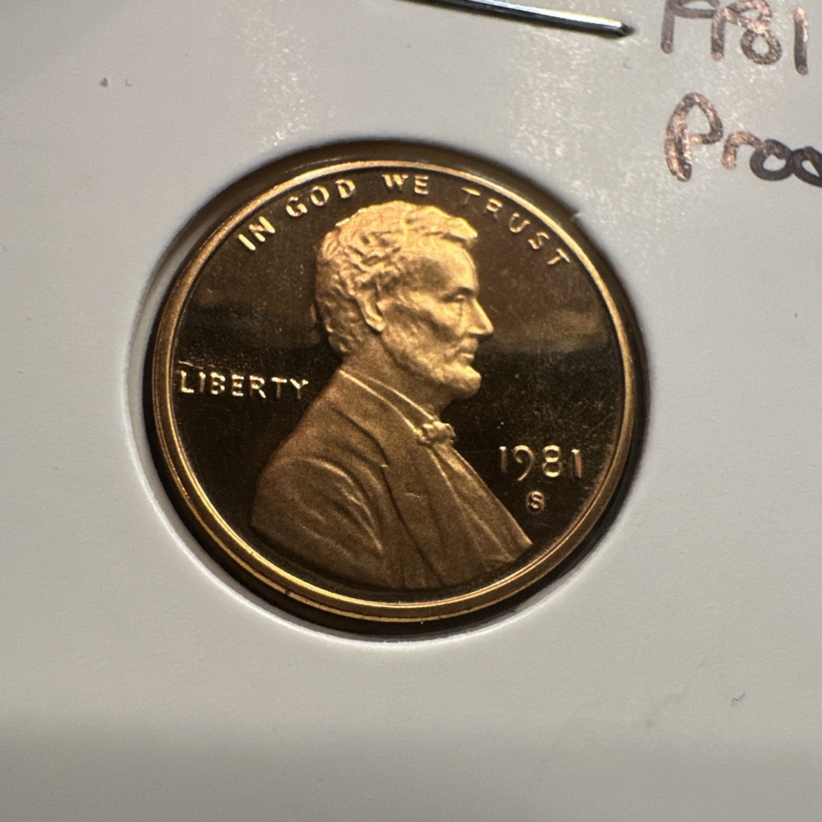 1981-S Proof Lincoln Cent Type 1 Filled 'S' Deep Cameo Coin