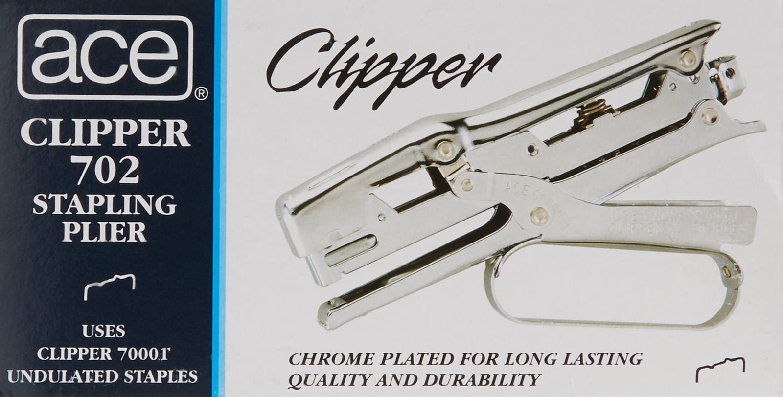 Ace Chrome Finish Plier Stapler Steel Up to 20 Sheets Capacity Stationery Tool