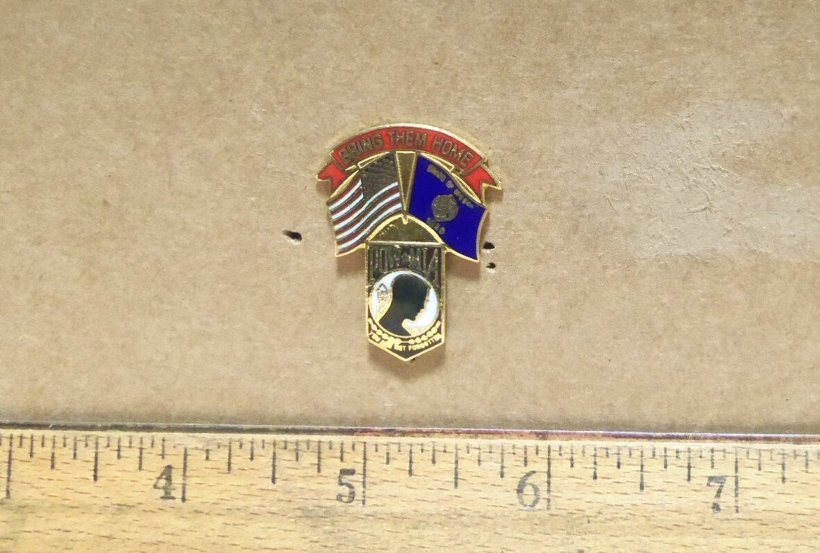 US Flag with Oregon Flag POW*MIA Pin