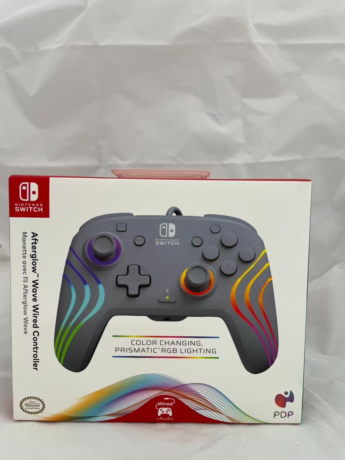 PDP Afterglow- Wave Wired Controller - Nintendo Switch-Grey Color-Brand New