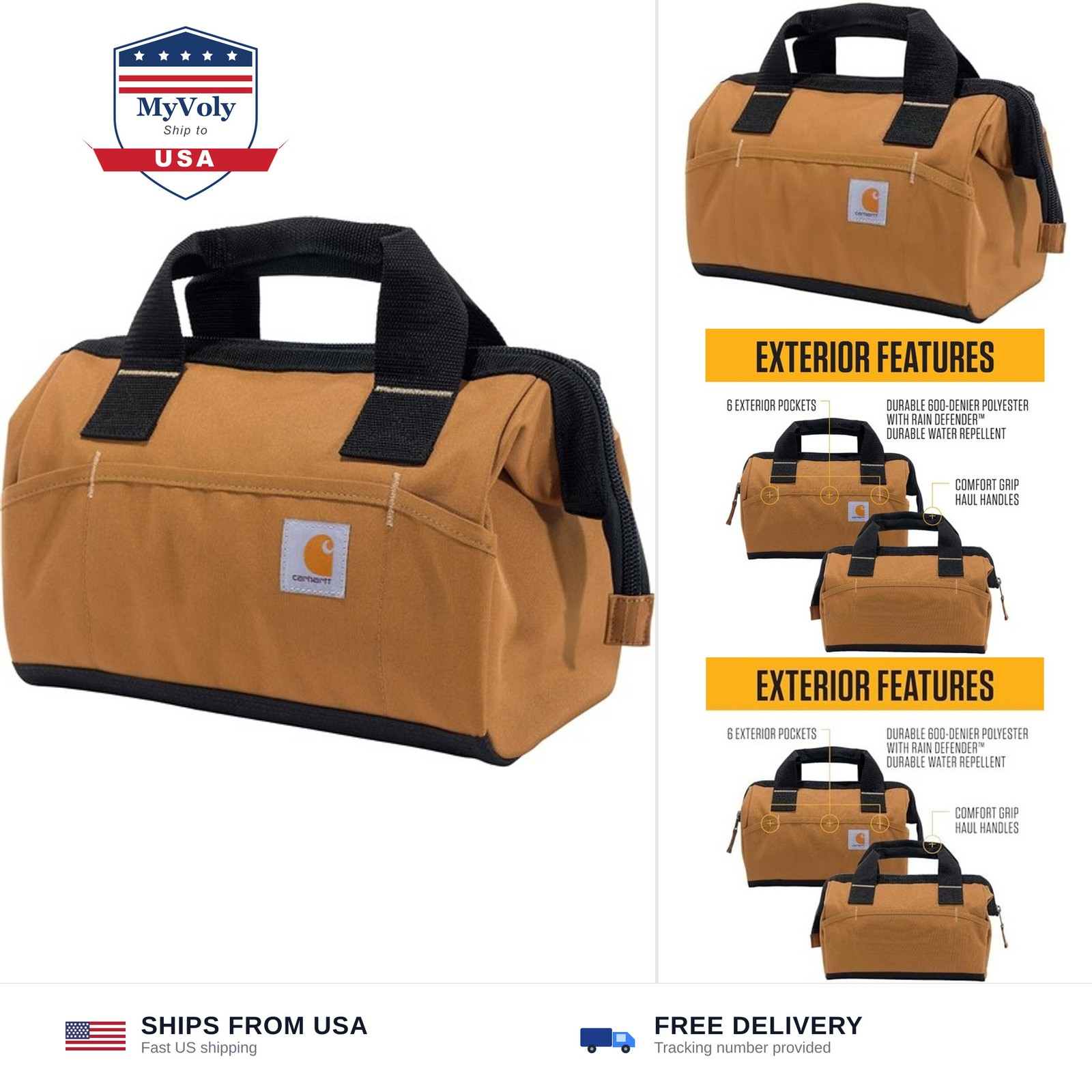 Carhartt Utility Small Tool Bag Carhartt Brown | Onsite, Durable Water-Resist...