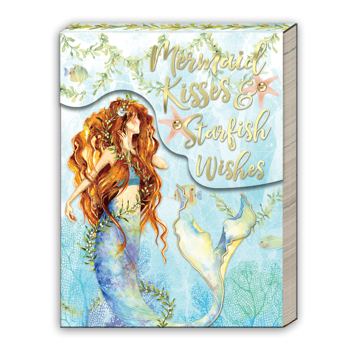 Punch Studio Mermaid Kisses Coastal Pocket Notepad 3" x 4" 75 Printed Sheets