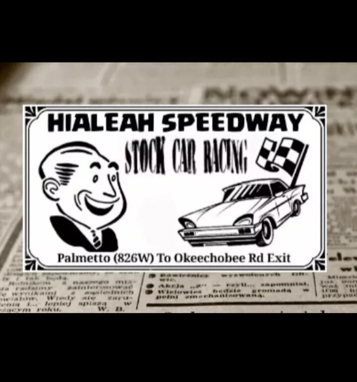 Nostalgic Hialeah Speedway Famous Icon Metal Sign • Car Racing Miami Racetrack
