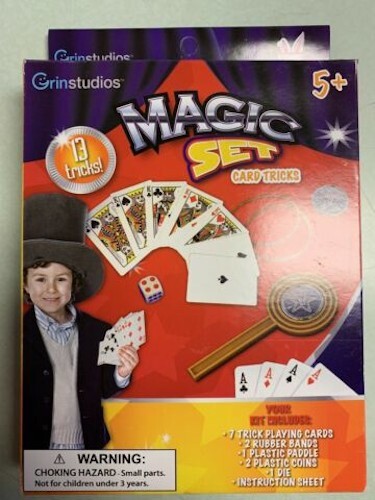 Grin Studios Magic 13 Trick Sets Playing Card Tricks Magician Toy Xmas Stocking