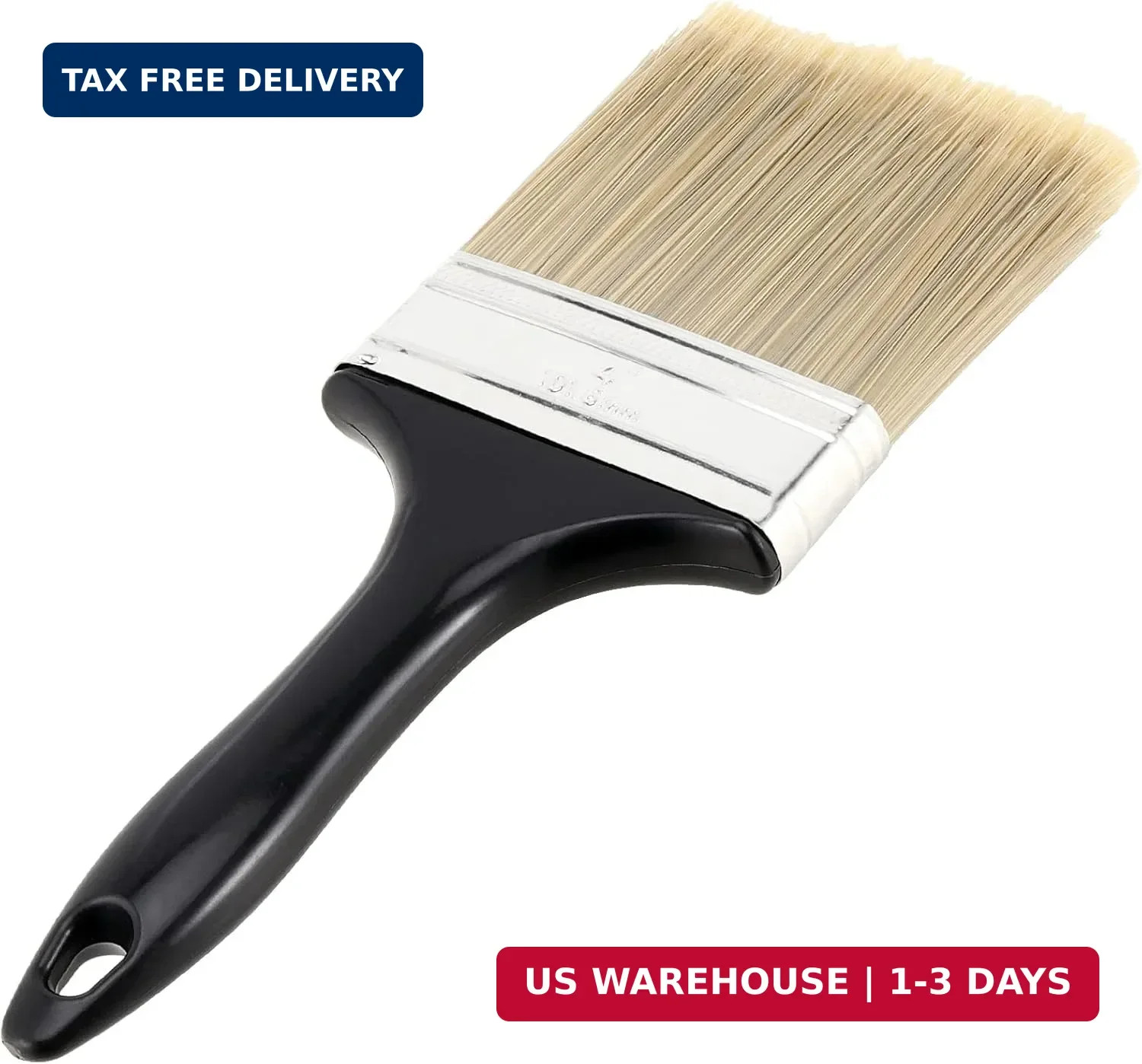 MUKCHAP 6 Pack 4 Inch Paint Brushes, Polyester Bristle and Plastic Handle Paint