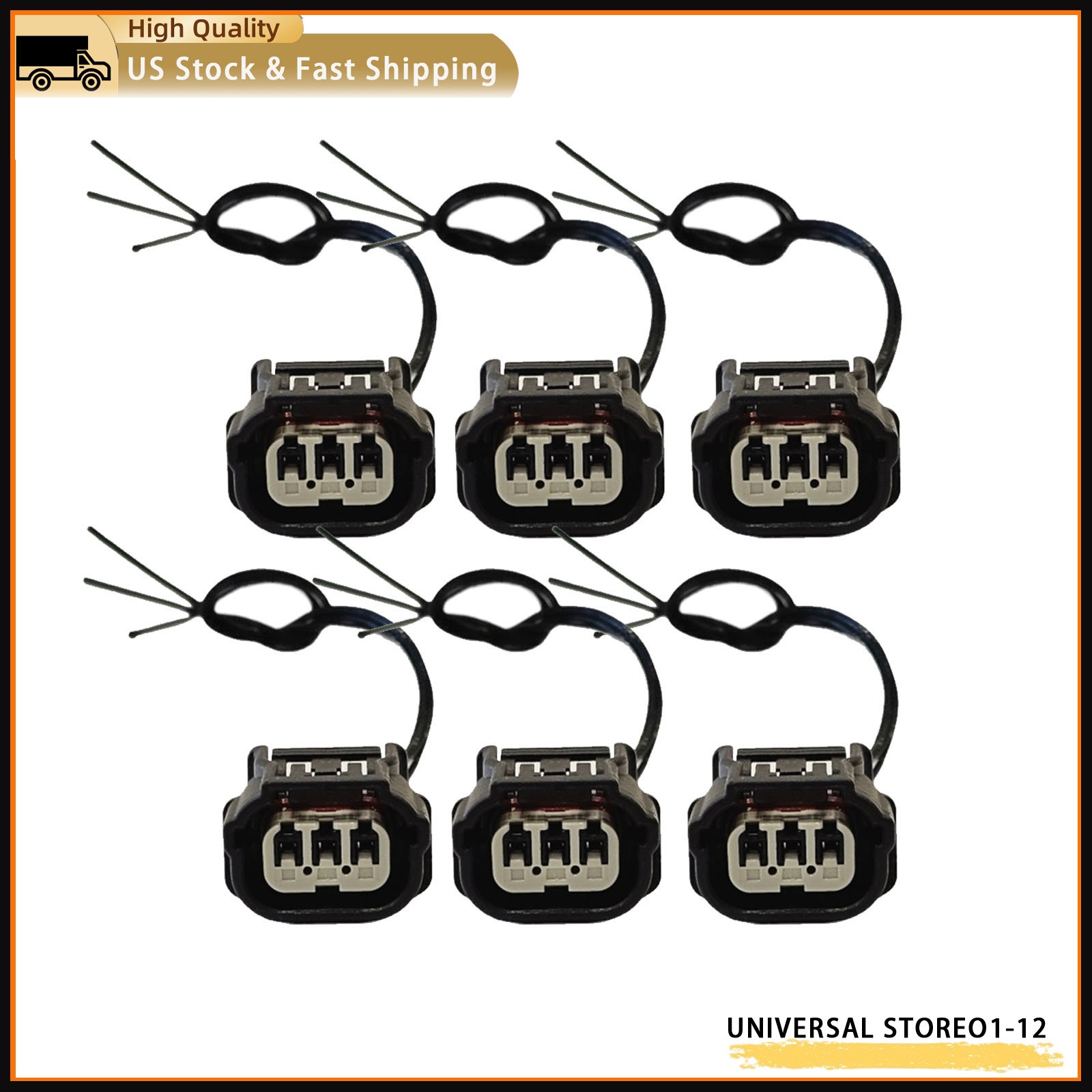 6PCS Ignition Coil Electrical Connector UF749 Fits HONDA FIT 2015 16 17 18 19 20