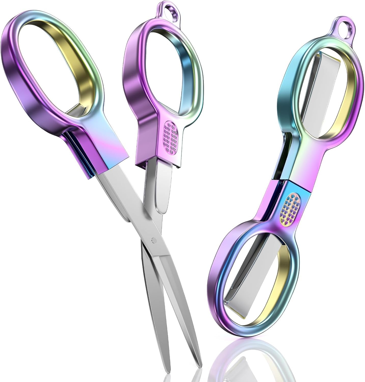 Folding Stainl Steel Portable Mini Travel Scissors, Safety Foldable