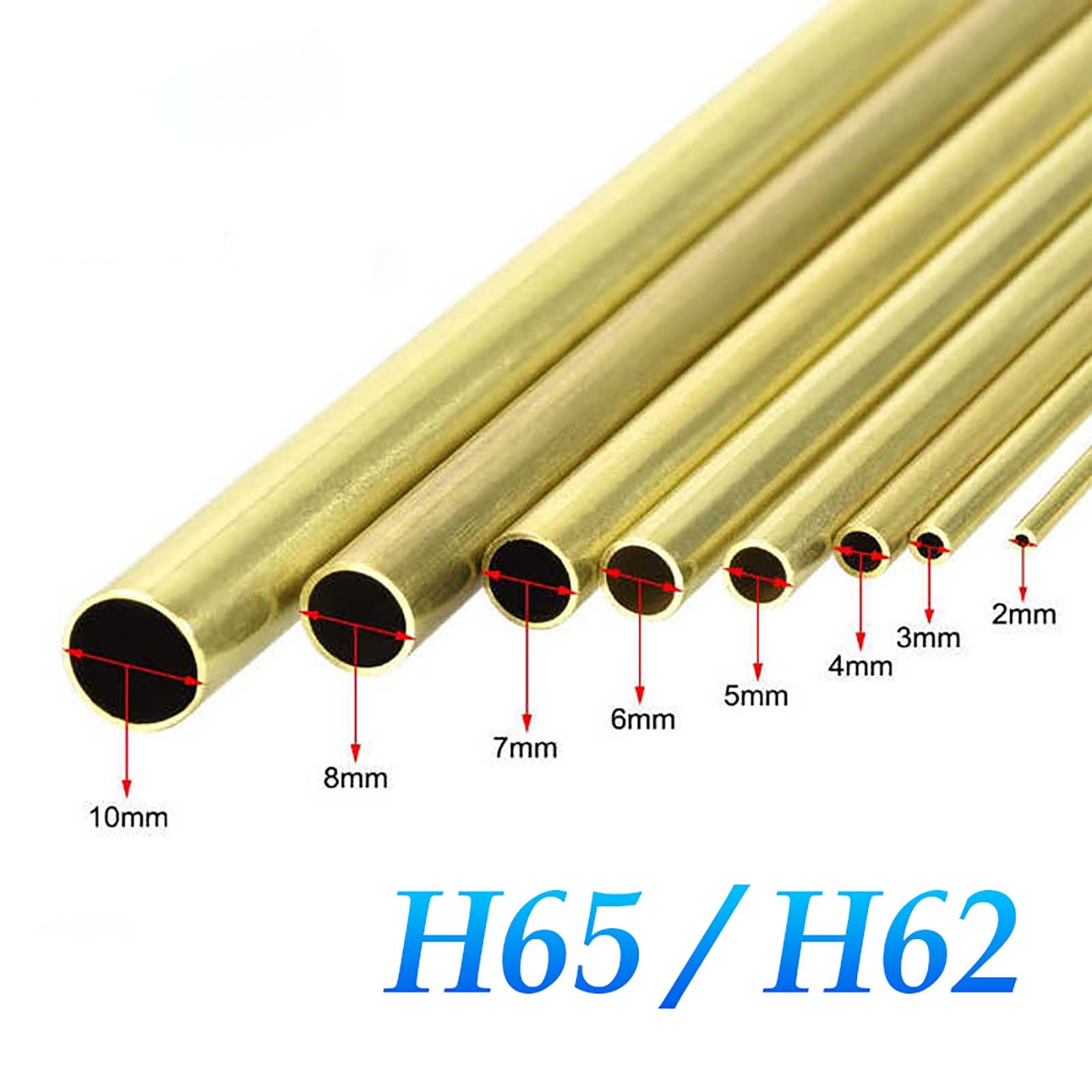 Brass Tube O.D:0.8mm 0.9mm 1mm 1.2mm 1.3mm 1.5mm 1.6mm 1.8mm -25mm Length:300mm