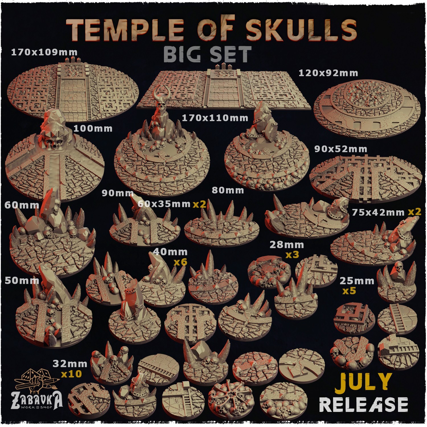 Temple of Skulls - Scenic Bases Wargame & RPG Miniatures 16k Resolution Zabavka