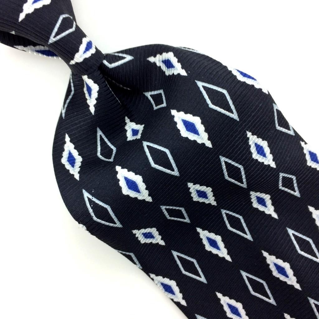 Fashion Neckwear Usa Tie Black White Blue Silk Diamonds Necktie Men's Ties #I23