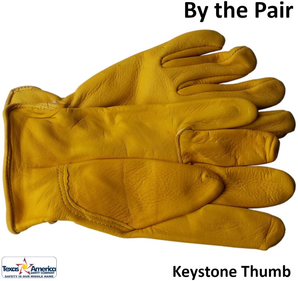 Deerskin Full Leather Glove with Keystone Thumb (Sold by the Pair)