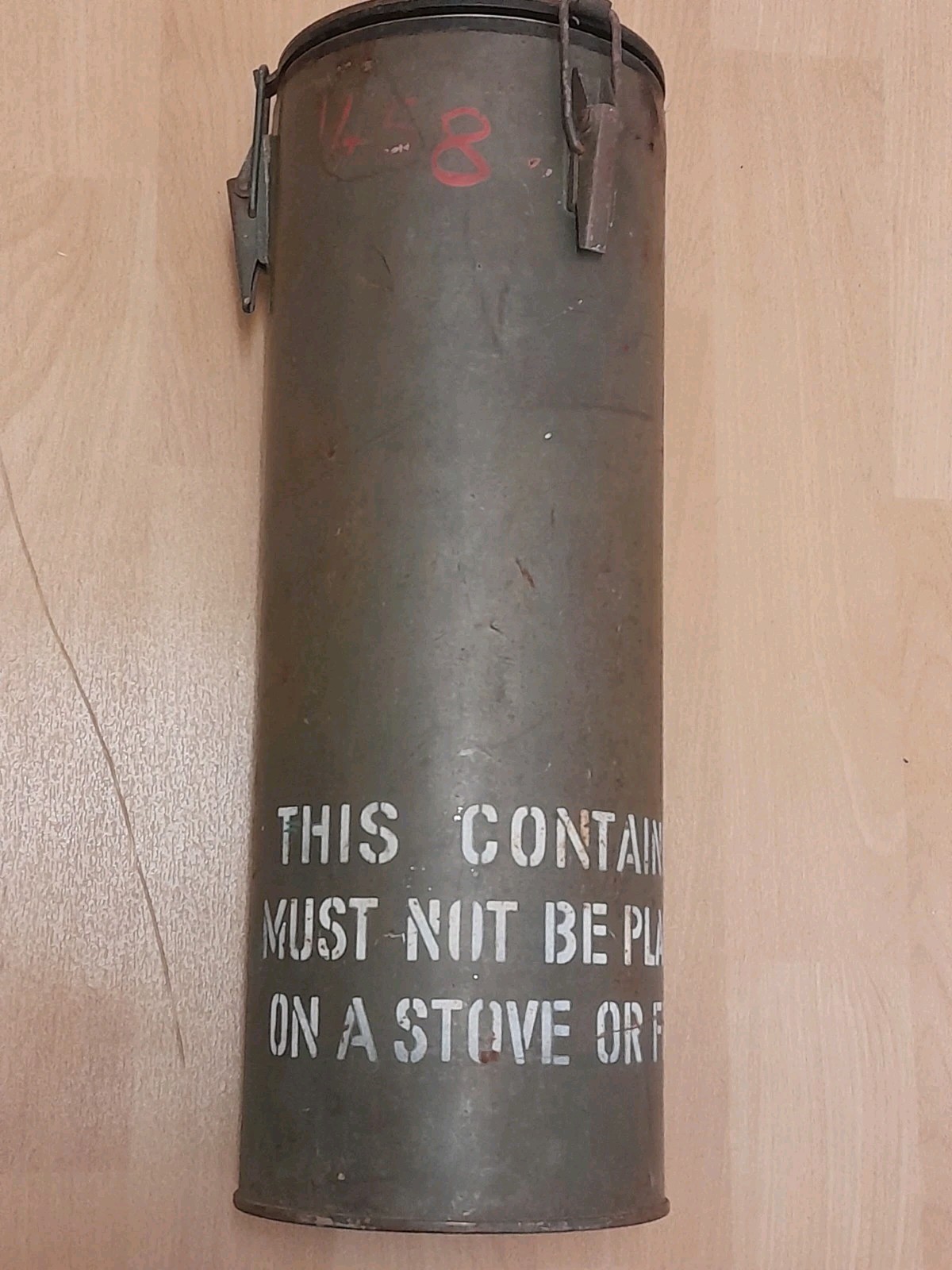Ex Brit Army  Insulated Food Flask 21 x 8 in S/S lined vintage ideal Film Prop