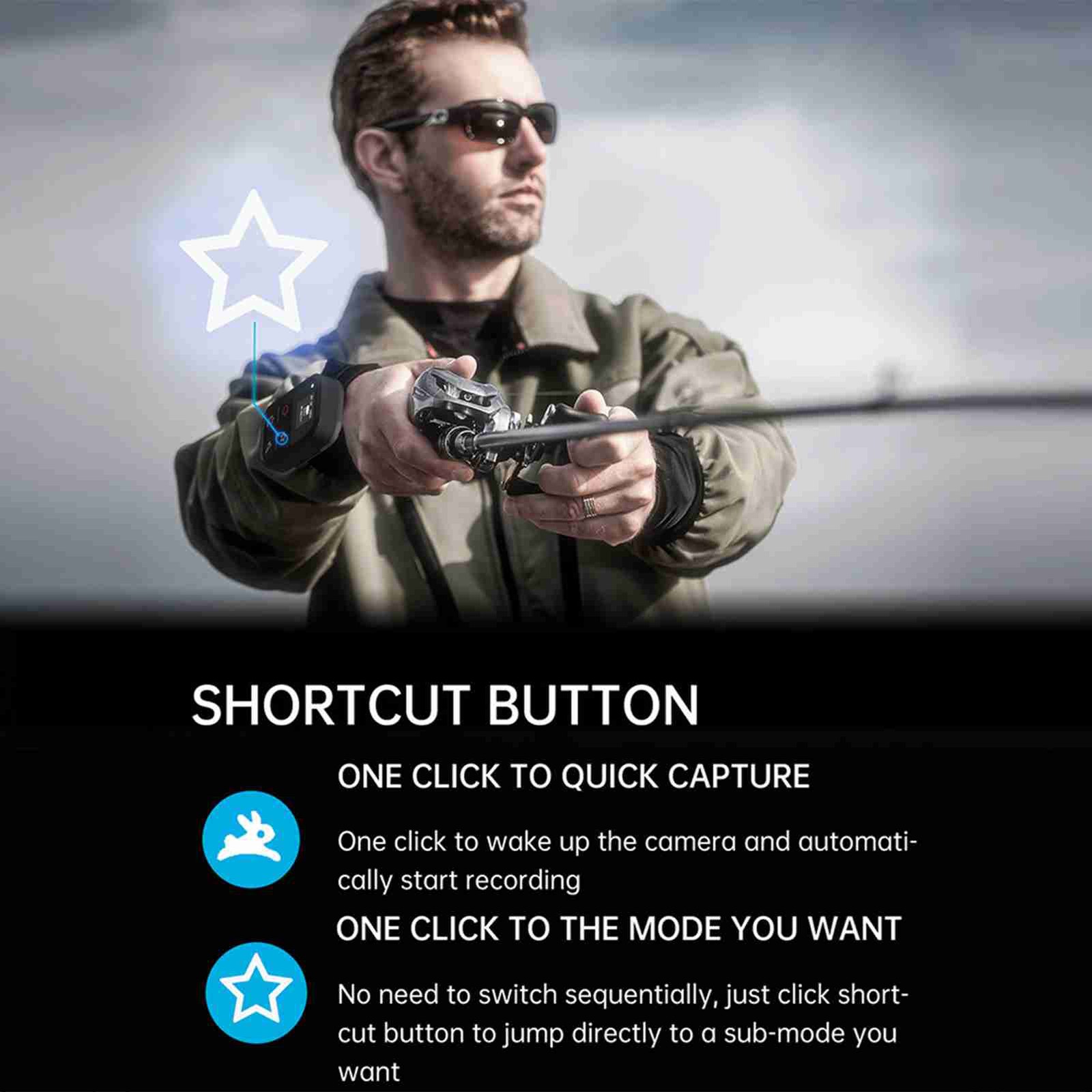 Action Camera Remote Control OLED Display 80M Control Distance Wireless Camera