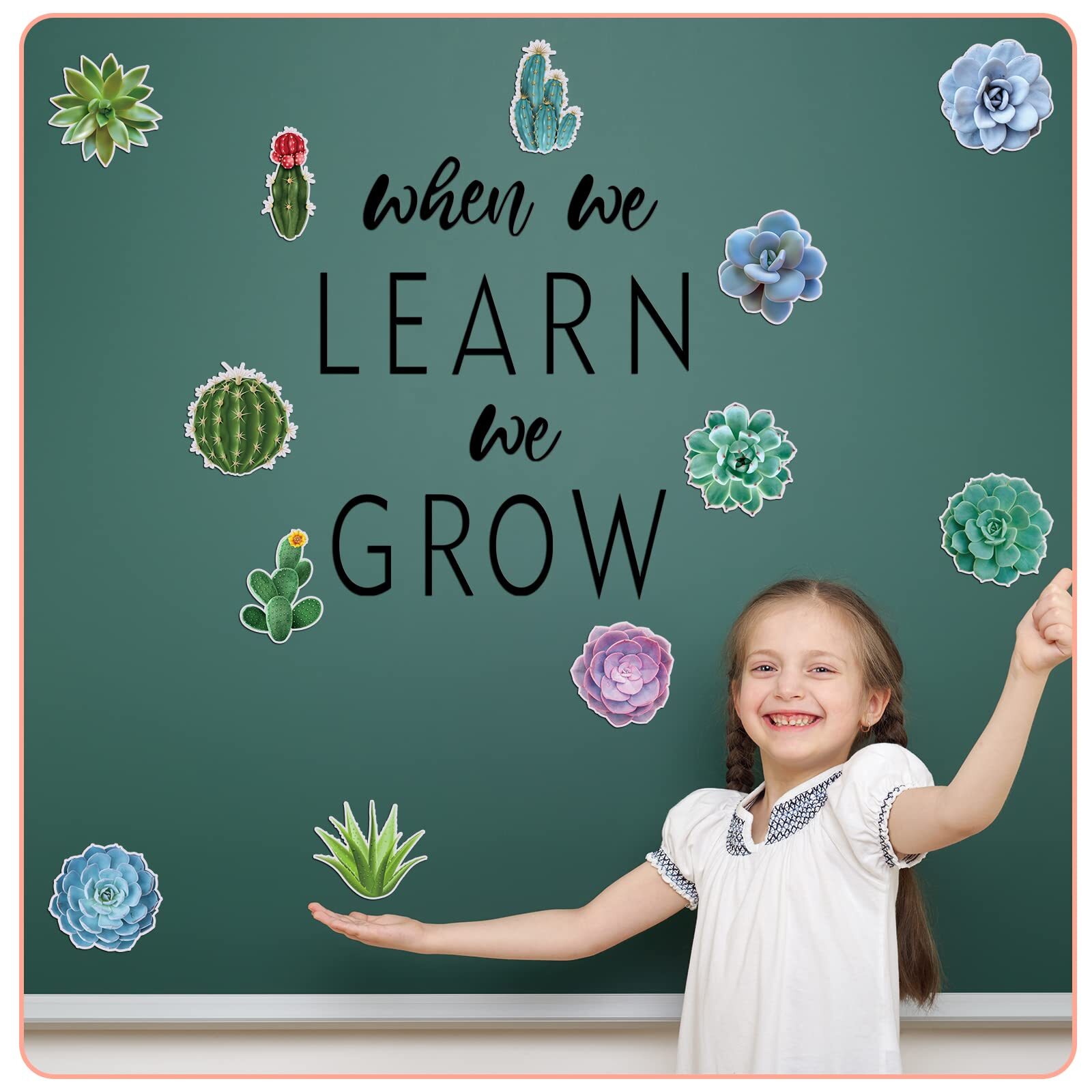 13 Succulent Cutouts for Classroom Decor Rustic Bloom Bulletin Board Set